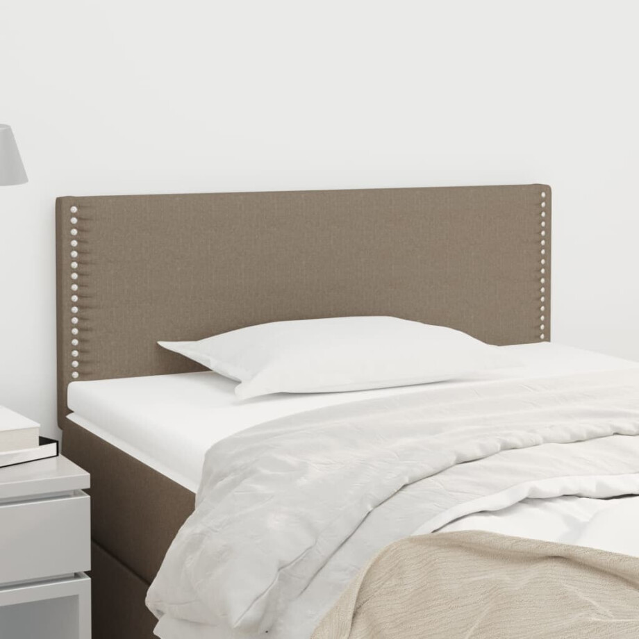 vidaXL Hoofdbord 90x5x78/88 cm stof taupe afbeelding 1