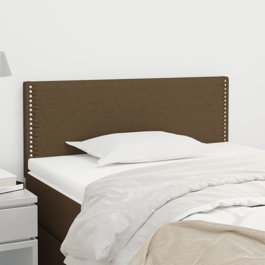 vidaXL Hoofdbord 100x5x78/88 cm stof donkerbruin vidaXL Hoofdbord 100x5x78/88 cm stof donkerbruin afbeelding 1