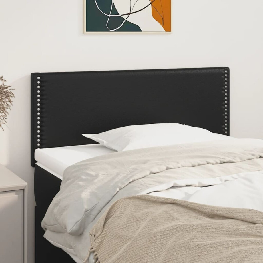 vidaXL Hoofdbord 100x5x78/88 cm kunstleer zwart afbeelding 1