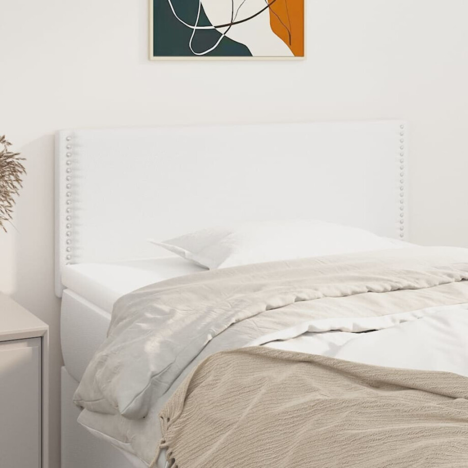 vidaXL Hoofdbord 100x5x78/88 cm kunstleer wit afbeelding 1