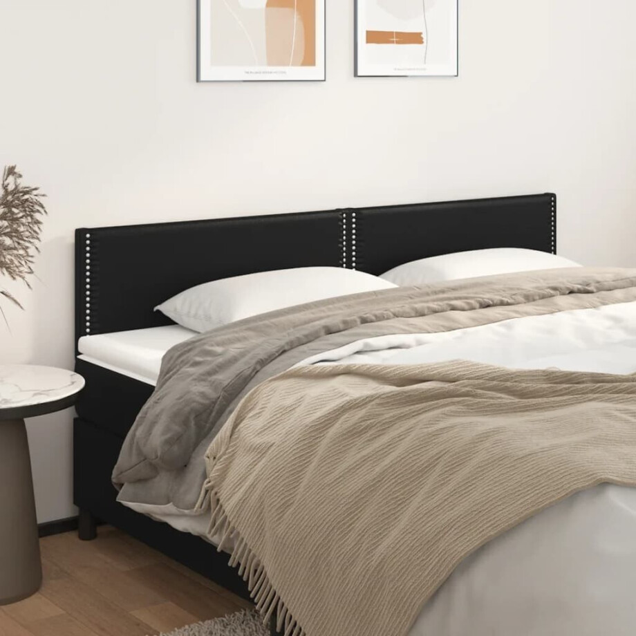 vidaXL Hoofdborden 2 st 100x5x78/88 cm kunstleer zwart afbeelding 1