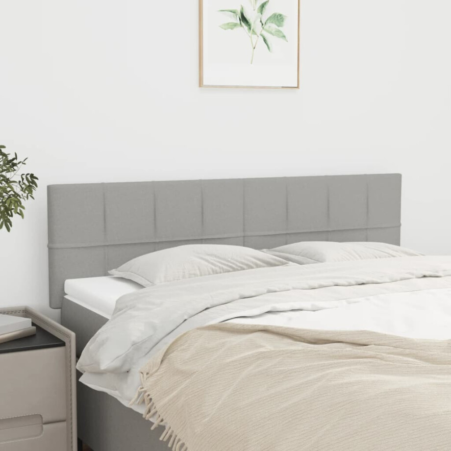 vidaXL Hoofdborden 2 st 72x5x78/88 cm stof lichtgrijs vidaXL Hoofdborden 2 st 72x5x78/88 cm stof lichtgrijs afbeelding 1