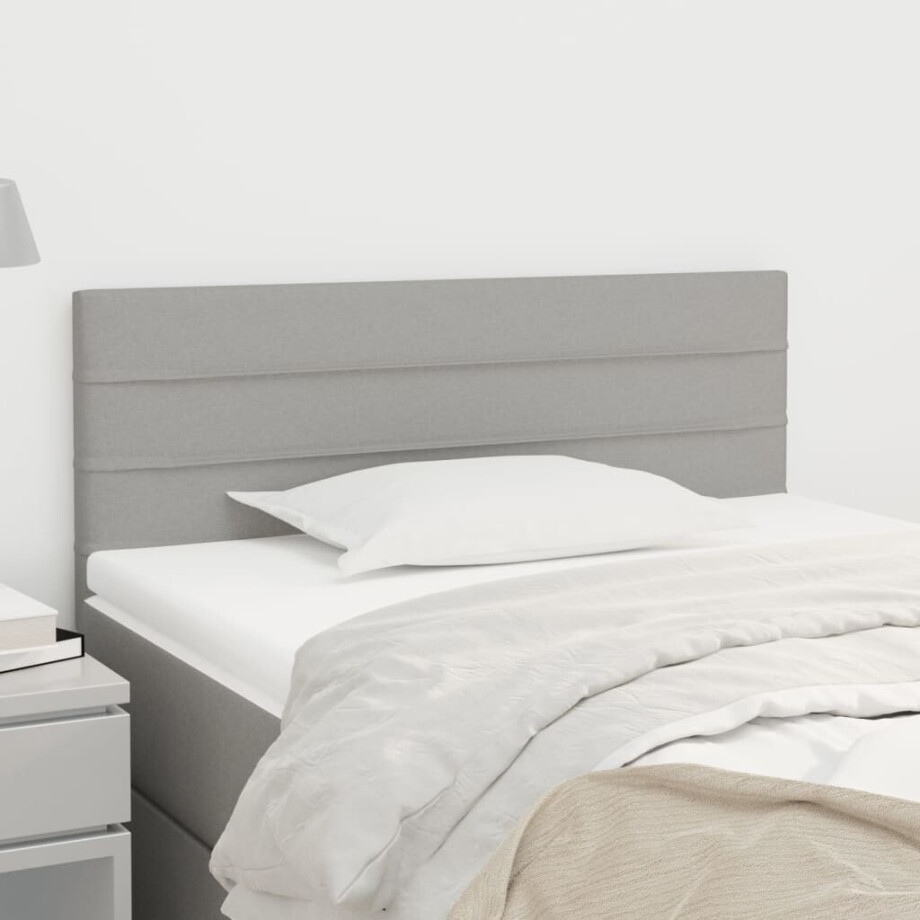 vidaXL Hoofdbord 80x5x78/88 cm stof lichtgrijs vidaXL Hoofdbord 80x5x78/88 cm stof lichtgrijs afbeelding 1