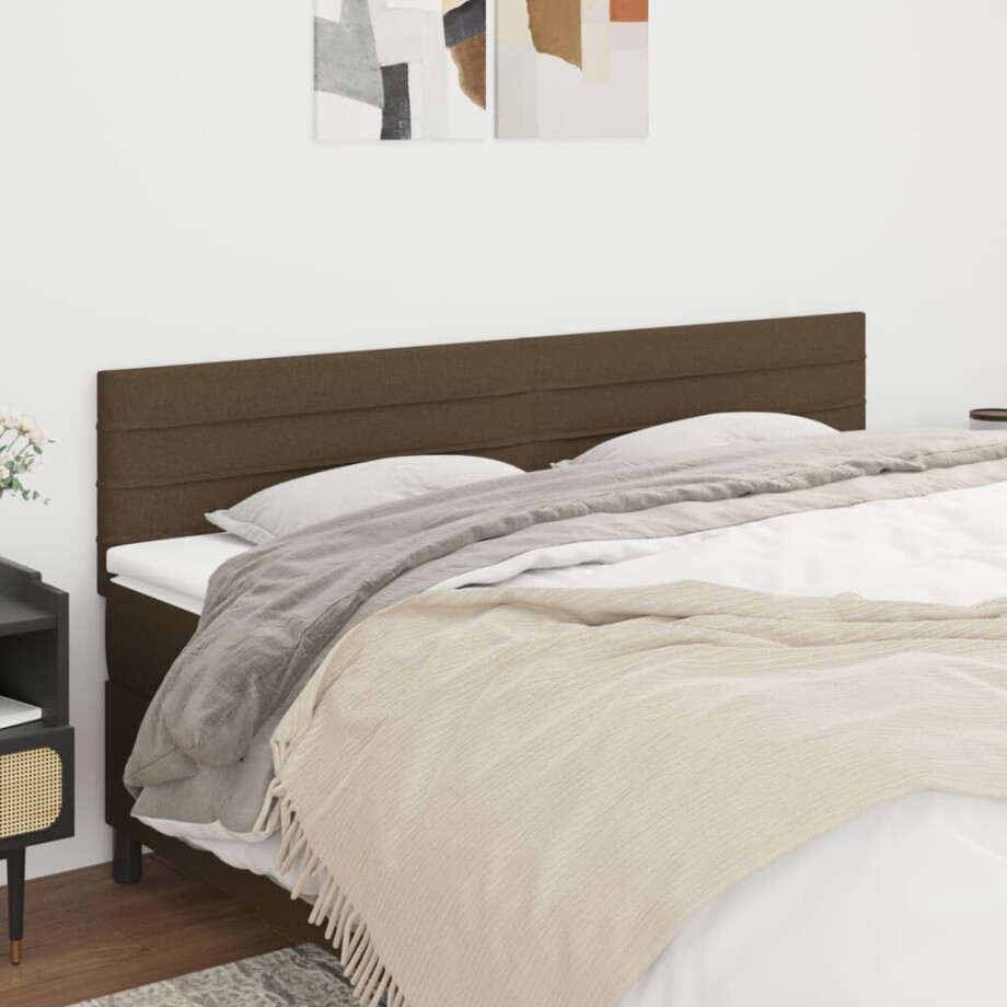 vidaXL Hoofdborden 180x5x78/88 cm stof donkerbruin vidaXL Hoofdborden 180x5x78/88 cm stof donkerbruin afbeelding 1