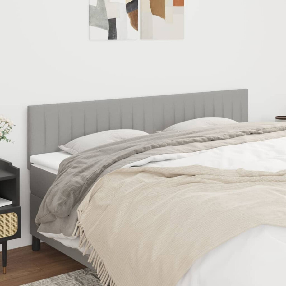 vidaXL Hoofdborden 2 st 90x5x78/88 cm stof lichtgrijs vidaXL Hoofdborden 2 st 90x5x78/88 cm stof lichtgrijs afbeelding 1