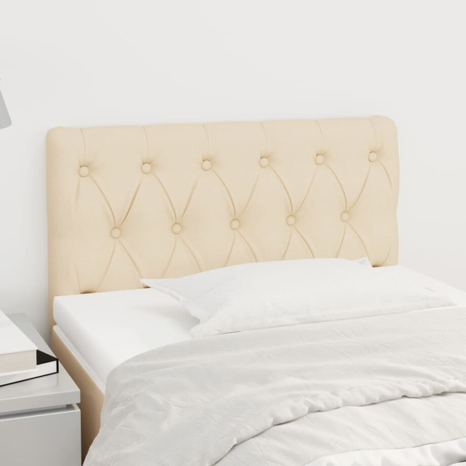 vidaXL Hoofdbord 80x7x78/88 cm stof crèmekleurig vidaXL Hoofdbord 80x7x78/88 cm stof crèmekleurig afbeelding 1
