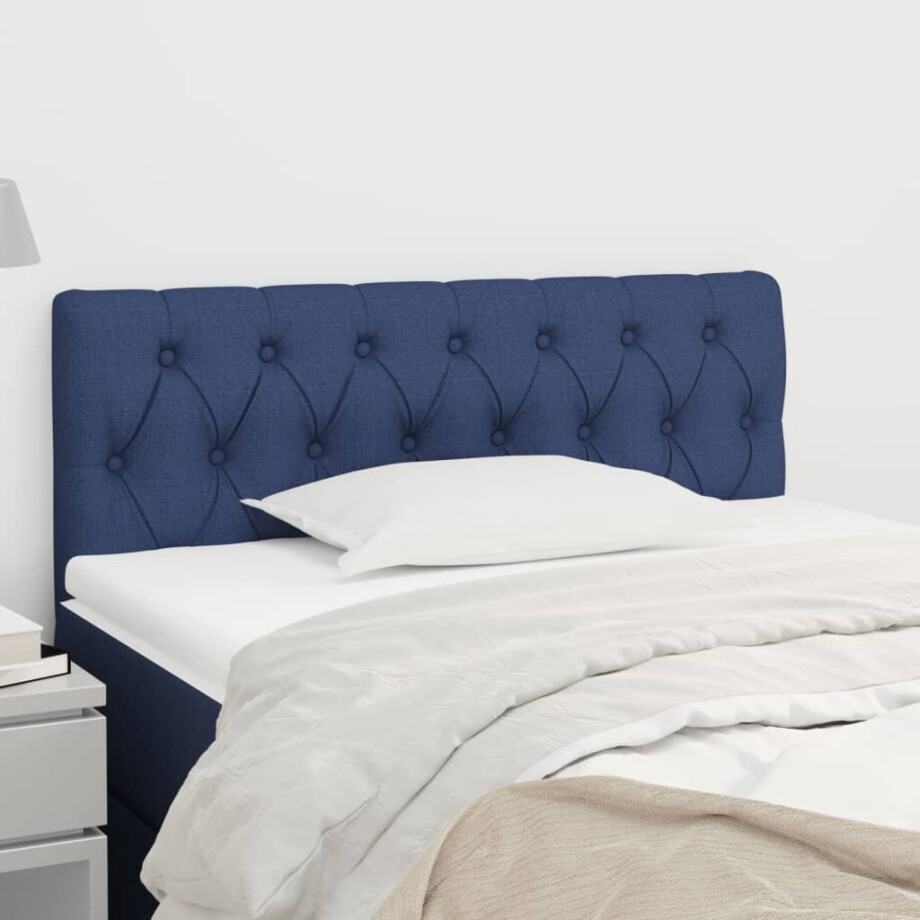 vidaXL Hoofdbord 90x7x78/88 cm stof blauw afbeelding 1