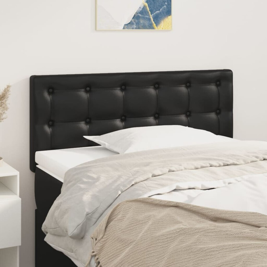 vidaXL Hoofdbord 100x5x78/88 cm kunstleer zwart afbeelding 1