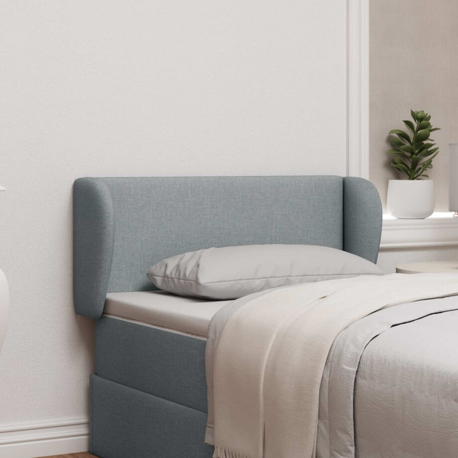 vidaXL Hoofdbord oor Lichtgrijs 40 x 23 x 6 cm Stof afbeelding 1