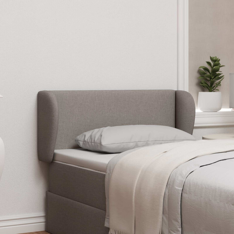 vidaXL Hoofdbord oor Taupe 40 x 23 x 6 cm Stof afbeelding 1