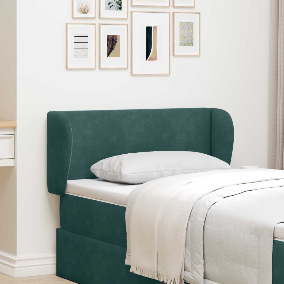 vidaXL Hoofdbord oor Groen 40 x 23 x 6 cm Fluweel afbeelding 1