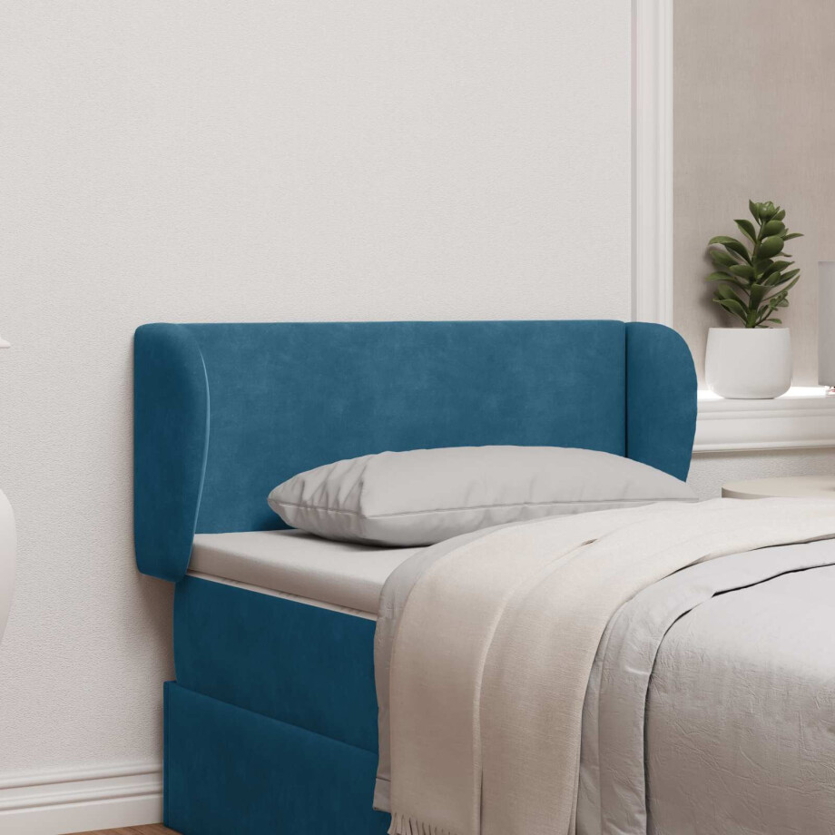 vidaXL Hoofdbord oor Blauw 40 x 23 x 6 cm Fluweel afbeelding 1