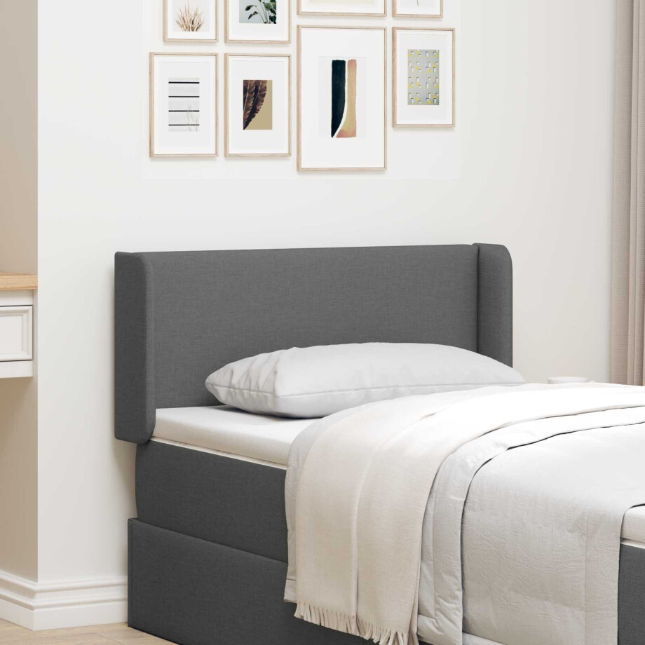 vidaXL Hoofdbord oor Dim Grijs 40,5 x 40,5 x 4 cm Stof afbeelding 1