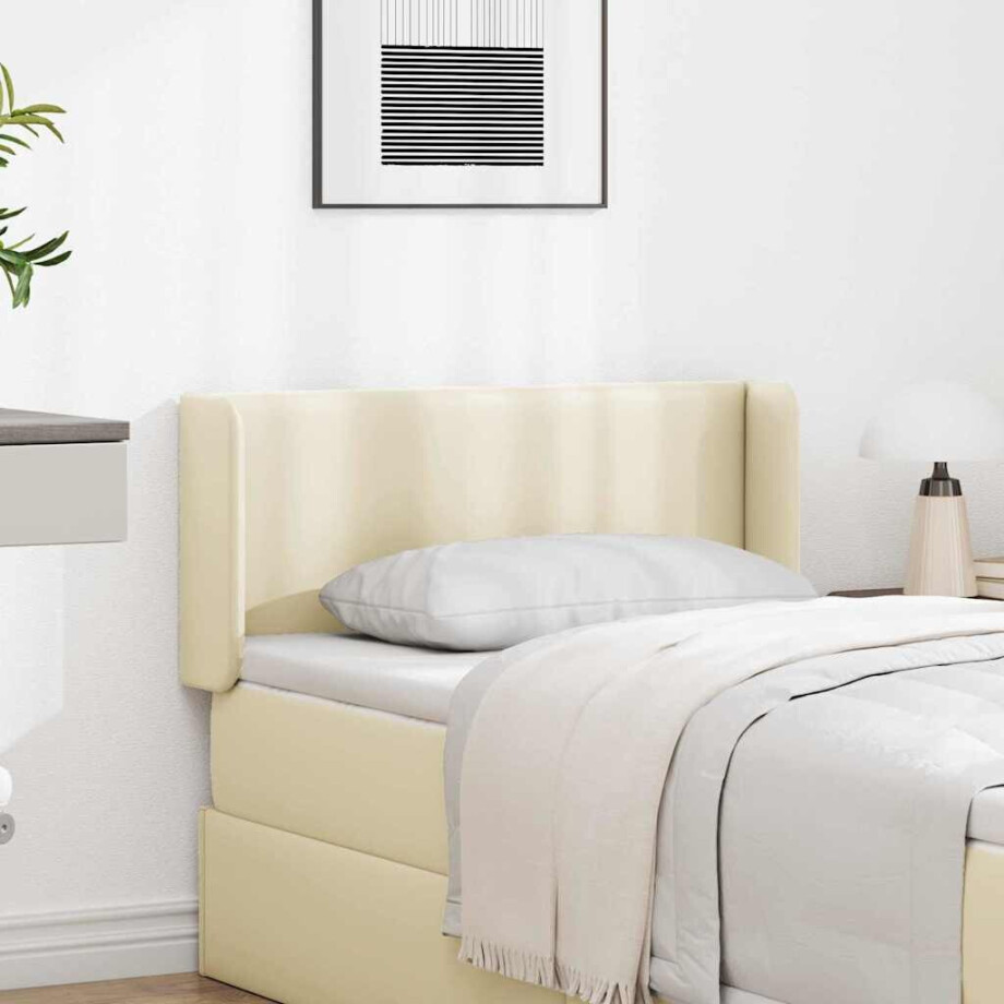 vidaXL Hoofdbord oor Crème 40,5 x 40,5 x 4 cm PVC afbeelding 1
