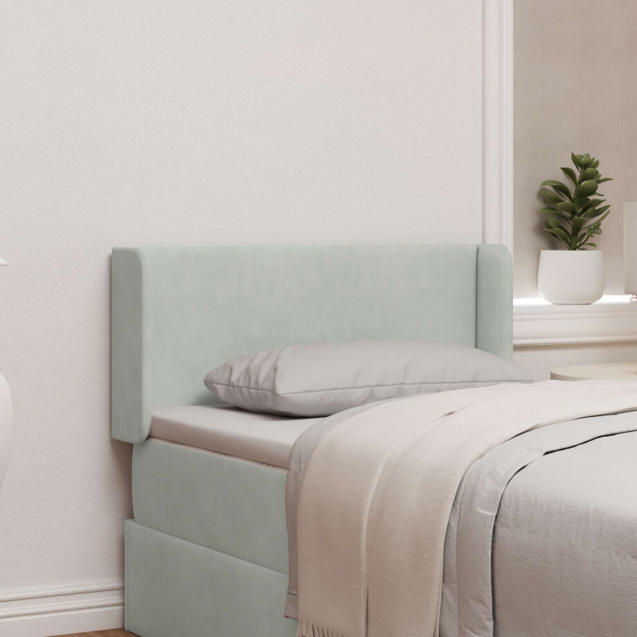 vidaXL Hoofdbord oor Lichtgrijs 40,5 x 40,5 x 4 cm Fluweel afbeelding 1