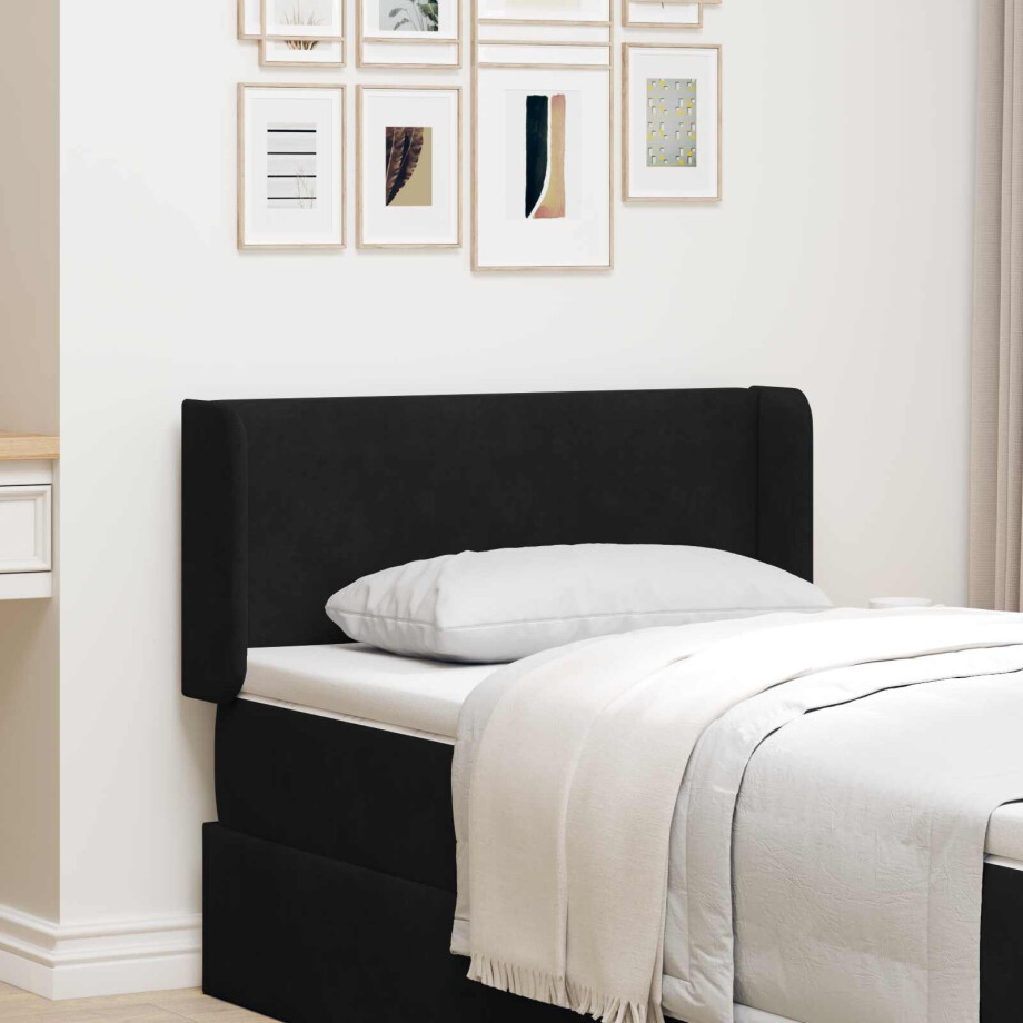 vidaXL Hoofdbord oor Zwart 40,5 x 40,5 x 4 cm Fluweel afbeelding 1