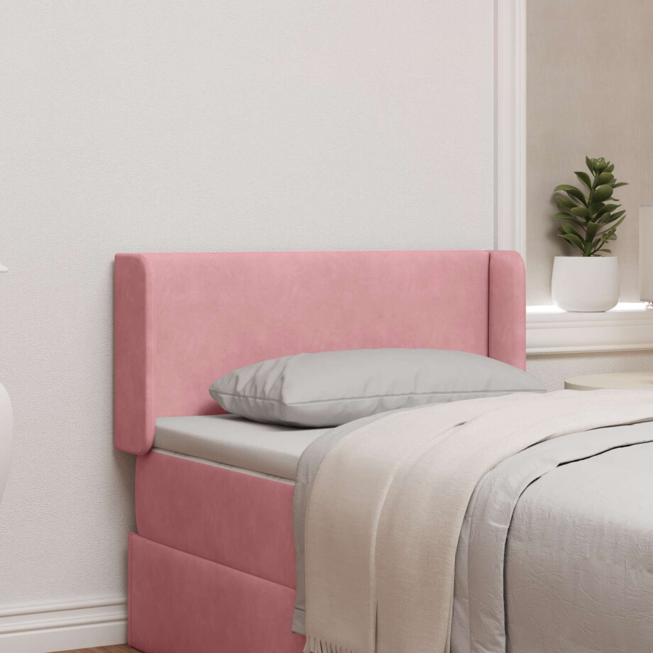vidaXL Hoofdbord oor Roze 40,5 x 40,5 x 4 cm Fluweel afbeelding 1
