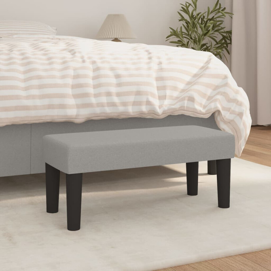 vidaXL Bankje 70x30x30 cm stof lichtgrijs afbeelding 1