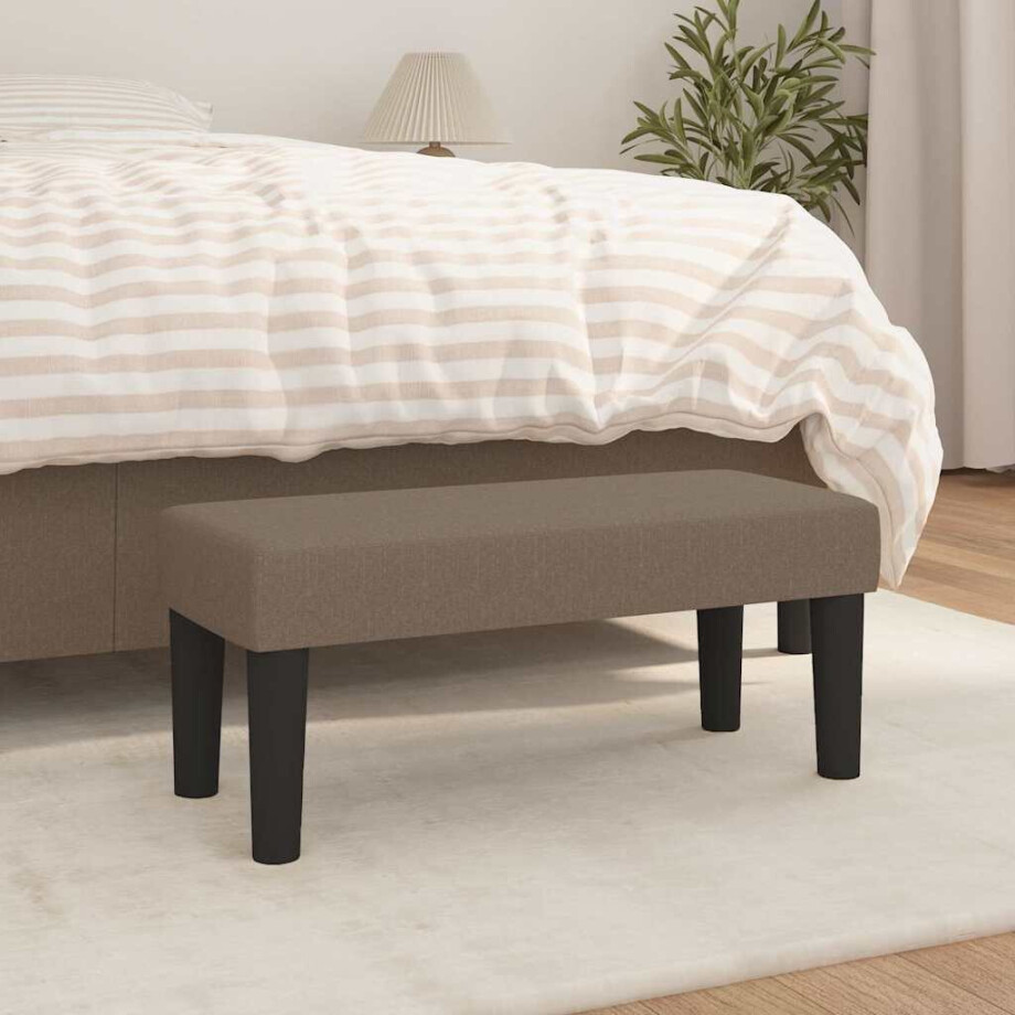 vidaXL Bankje 70x30x30 cm stof taupe afbeelding 1