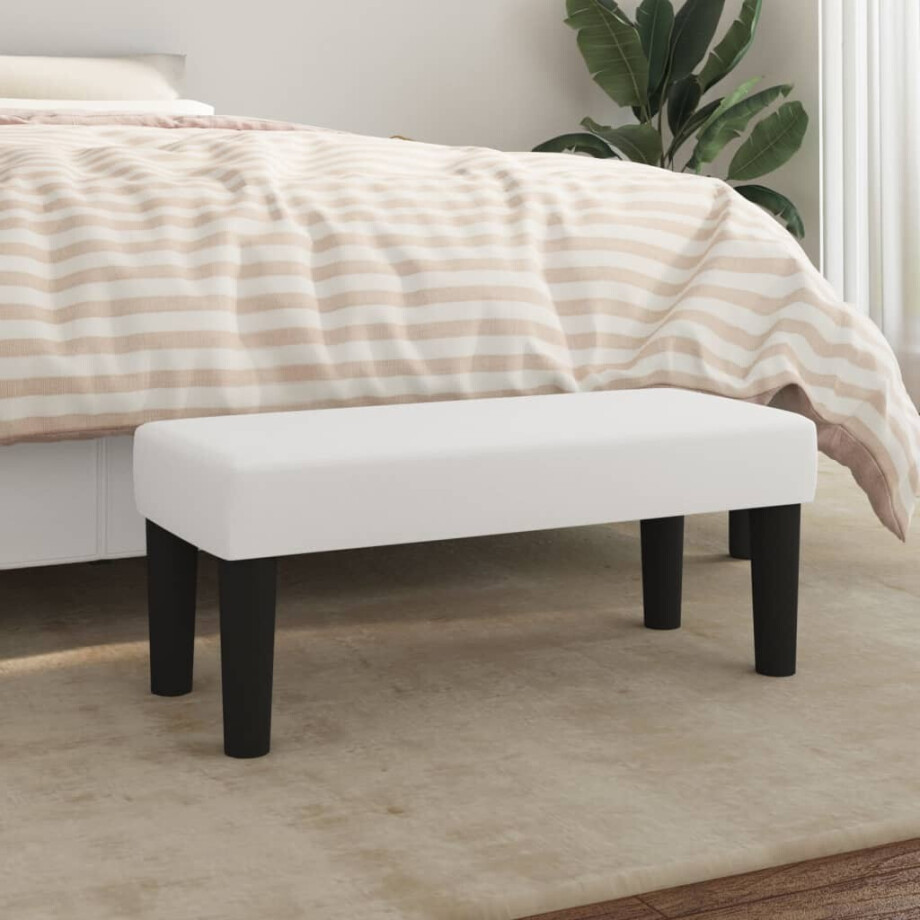 vidaXL Bankje 70x30x30 cm kunstleer wit afbeelding 1