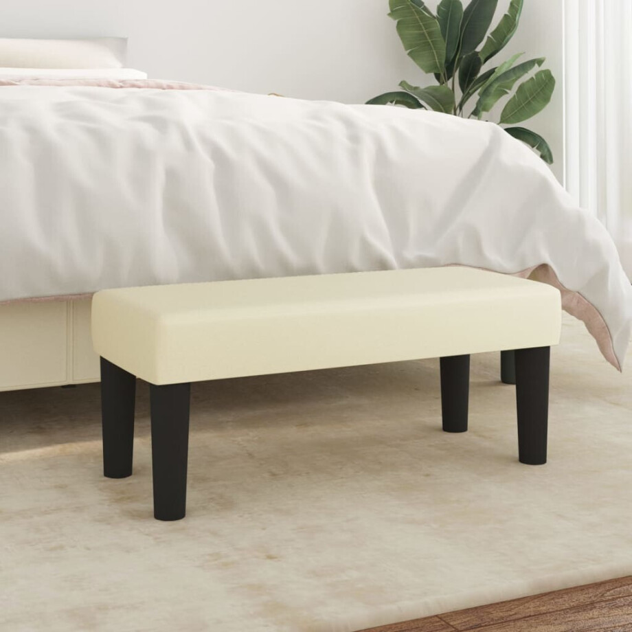 vidaXL Bankje 70x30x30 cm kunstleer crèmekleurig vidaXL Bankje 70x30x30 cm kunstleer crèmekleurig afbeelding 1