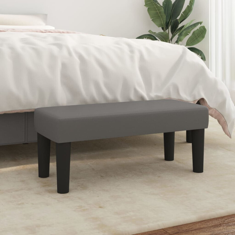 vidaXL Bankje 70x30x30 cm kunstleer grijs vidaXL Bankje 70x30x30 cm kunstleer grijs afbeelding 1