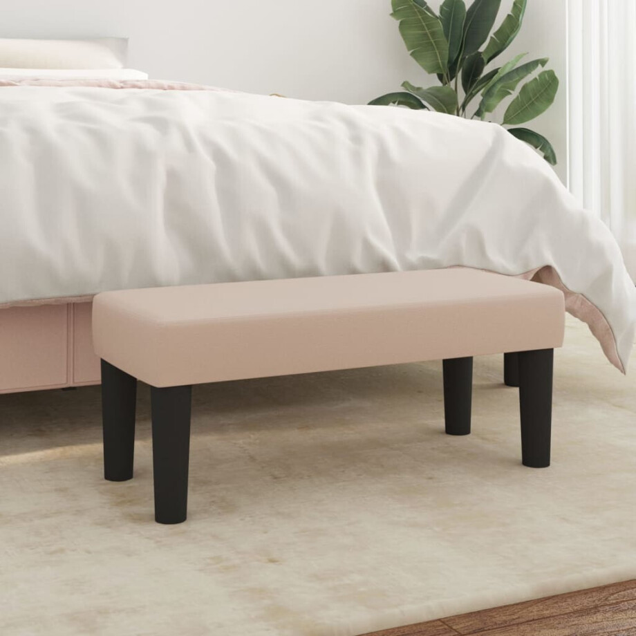 vidaXL Bankje 70x30x30 cm kunstleer cappuccinokleurig vidaXL Bankje 70x30x30 cm kunstleer cappuccinokleurig afbeelding 1