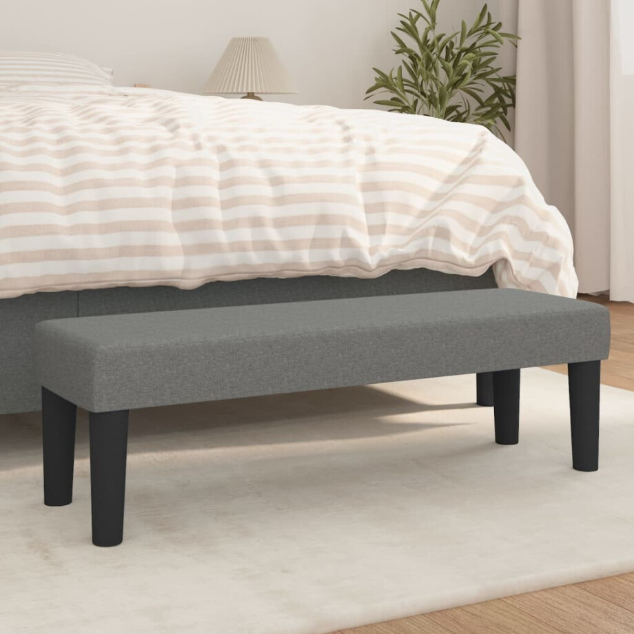 vidaXL Bankje 100x30x30 cm stof donkergrijs vidaXL Bankje 100x30x30 cm stof donkergrijs afbeelding 1