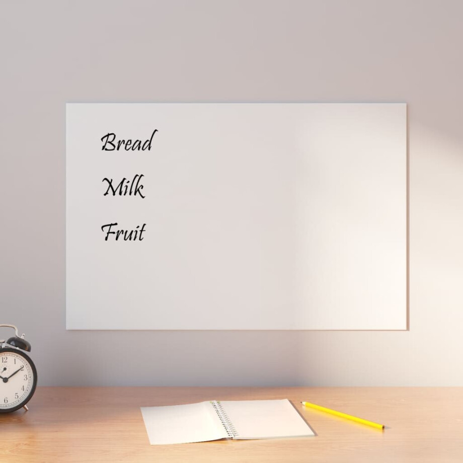 vidaXL Magneetbord wandgemonteerd 60x40 cm gehard glas wit afbeelding 1