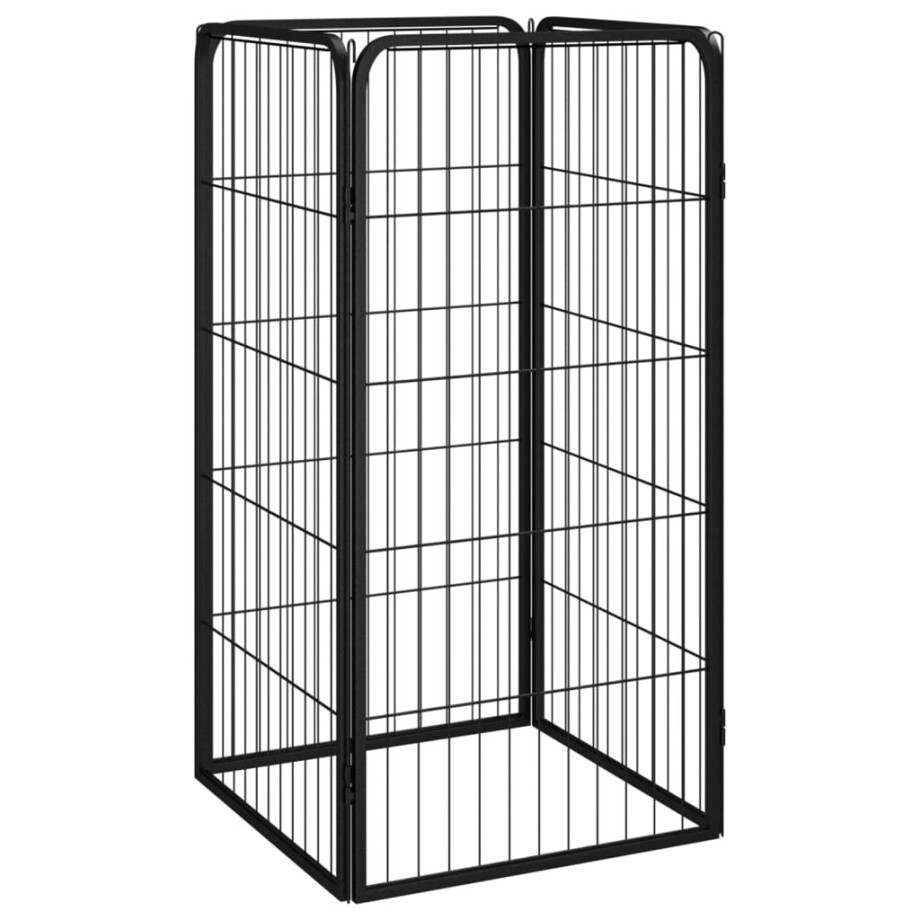 vidaXL Hondenkennel 4 panelen 50 x 100 cm gepoedercoat staal zwart vidaXL Hondenkennel 4 panelen 50 x 100 cm gepoedercoat staal zwart afbeelding 1