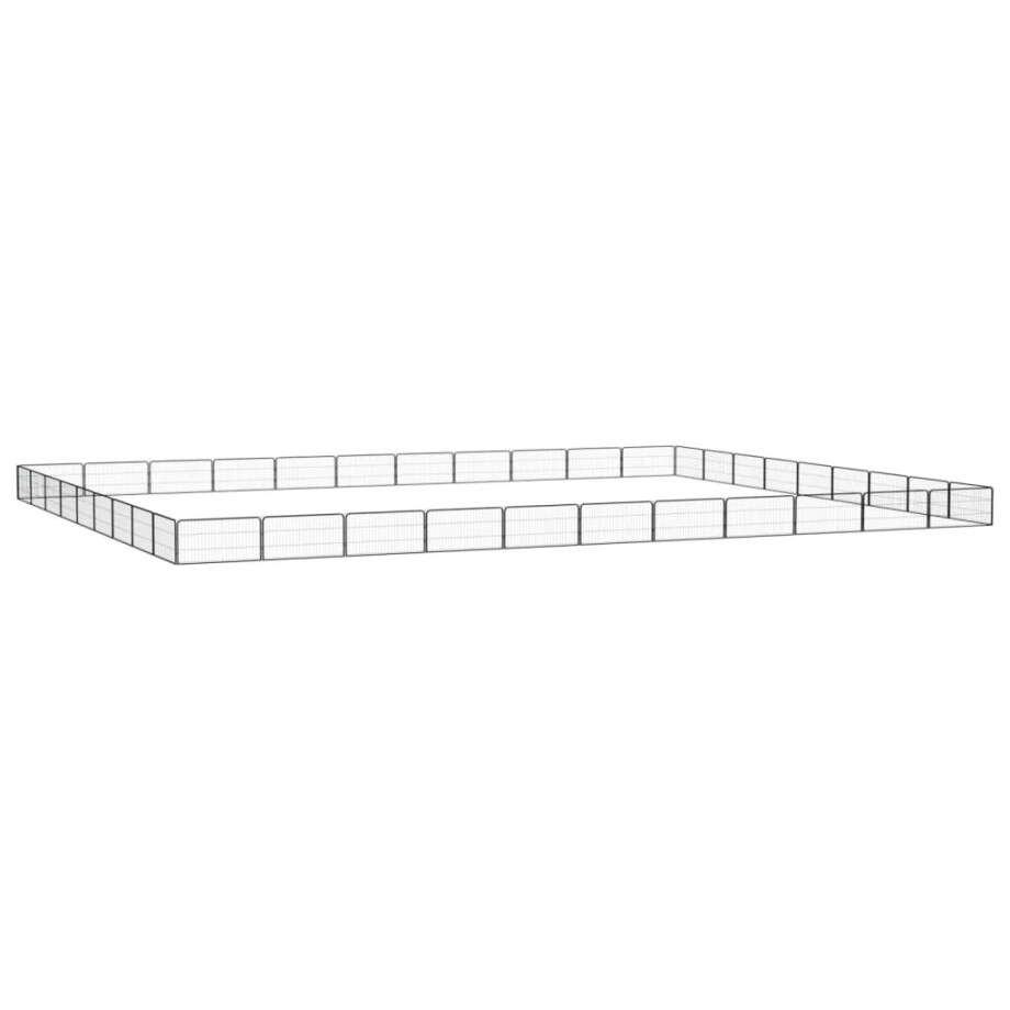 vidaXL Hondenkennel 40 panelen 100x50 cm gepoedercoat staal zwart afbeelding 1