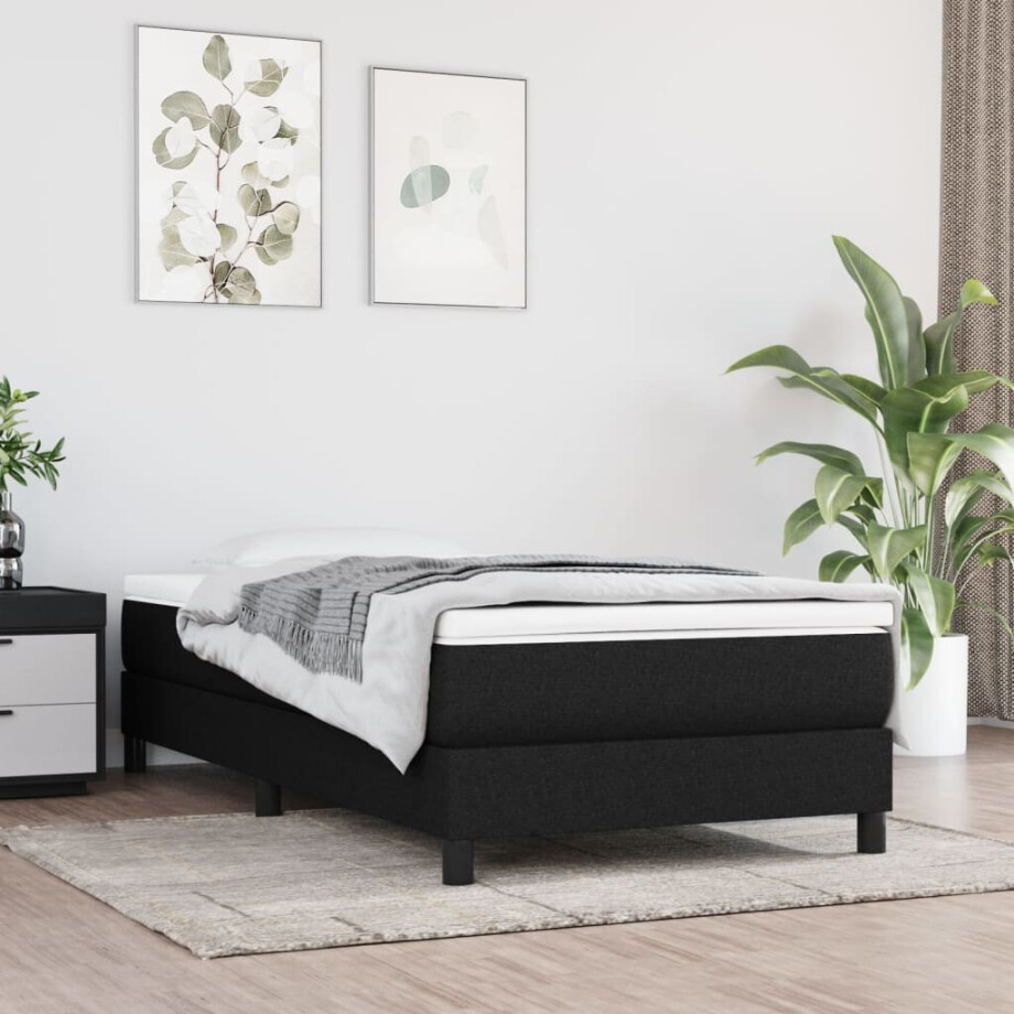vidaXL Pocketveringmatras medium 80x200x20 cm stof zwart vidaXL Pocketveringmatras medium 80x200x20 cm stof zwart afbeelding 1