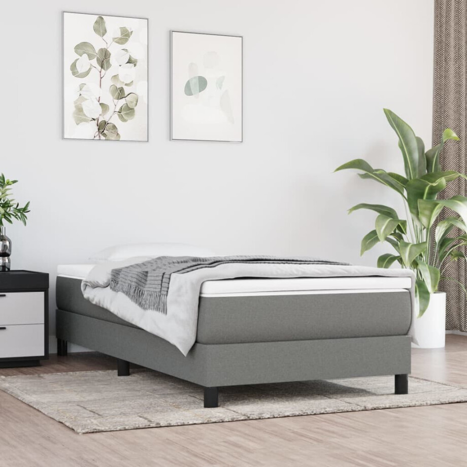 vidaXL Pocketveringmatras medium 90x190x20 cm stof donkergrijs vidaXL Pocketveringmatras medium 90x190x20 cm stof donkergrijs afbeelding 1