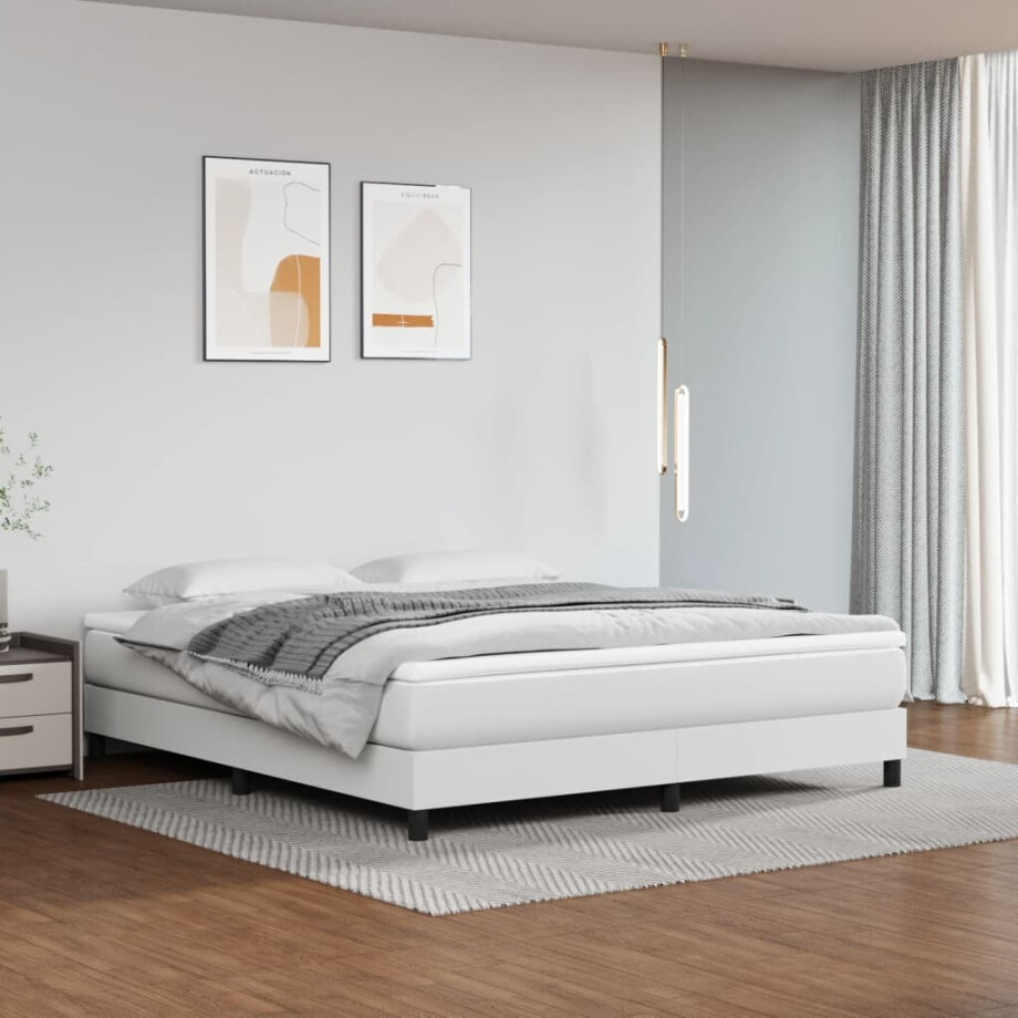 vidaXL Pocketveringmatras medium 180x200x20 cm kunstleer wit vidaXL Pocketveringmatras medium 180x200x20 cm kunstleer wit afbeelding 1