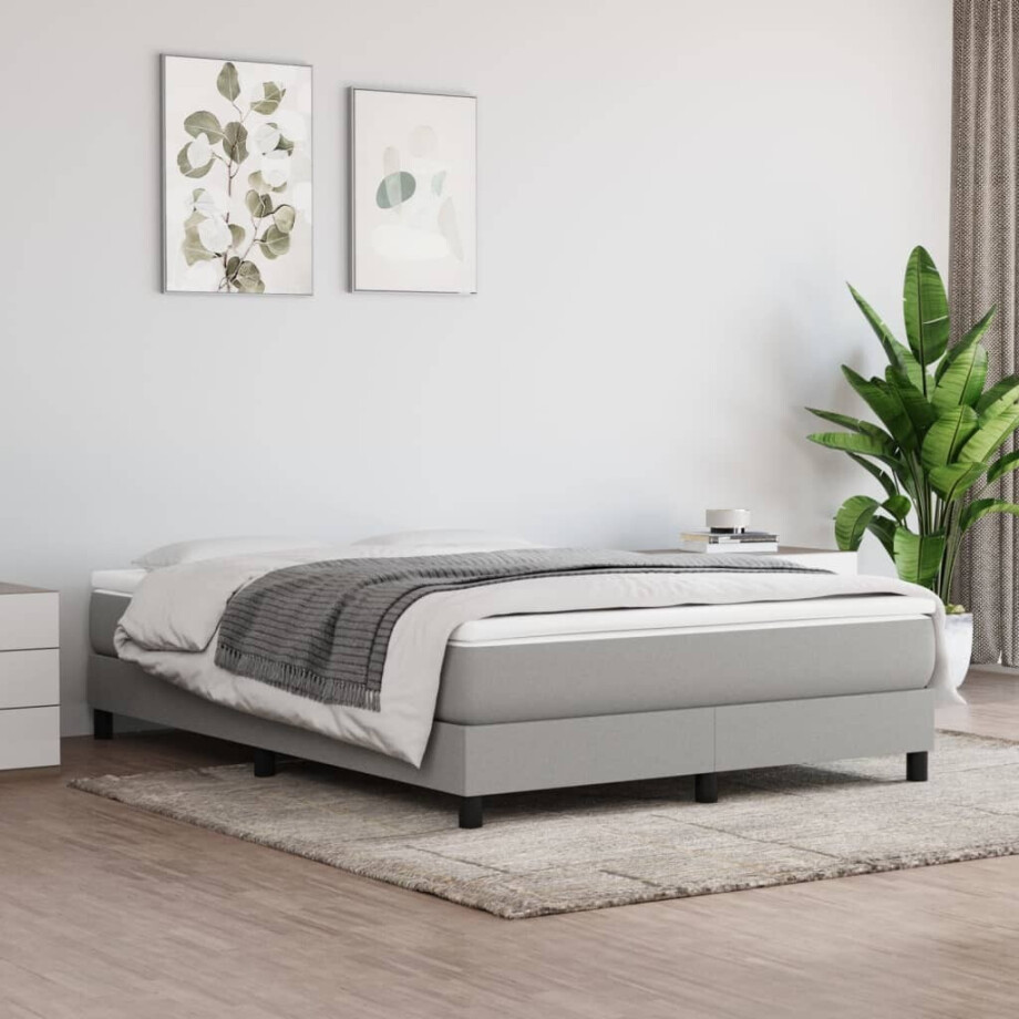 vidaXL Pocketveringmatras medium full 137x190x20 cm stof lichtgrijs afbeelding 1