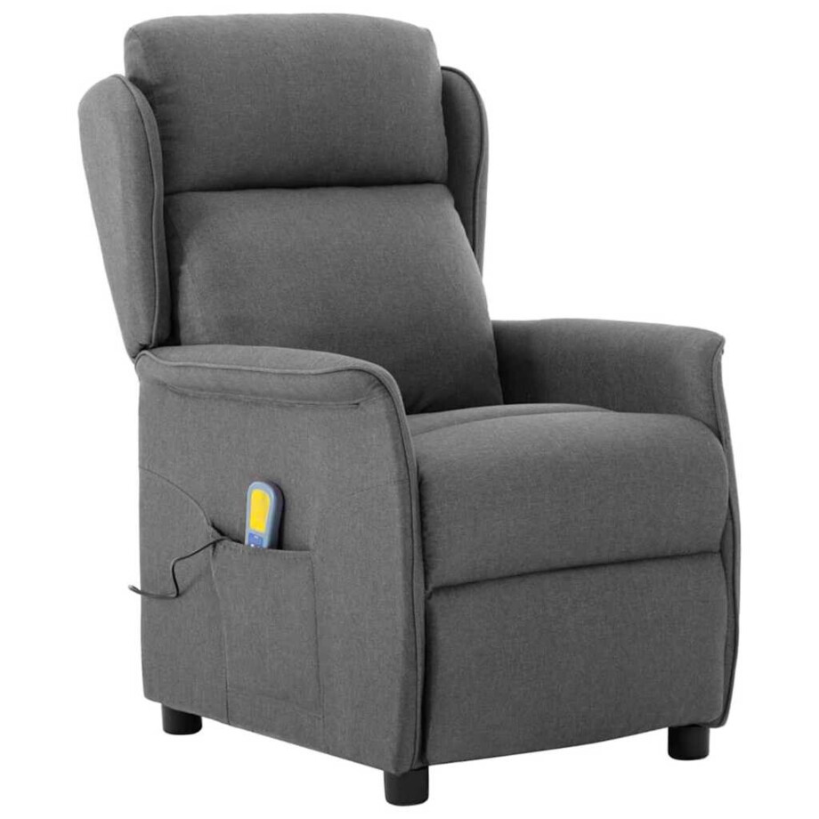 vidaXL Massagestoel met kussen Lichtgrijs 93.5 x 67.5 x 101.5 cm Stof vidaXL Massagestoel met kussen Lichtgrijs 93.5 x 67.5 x 101.5 cm Stof afbeelding 1