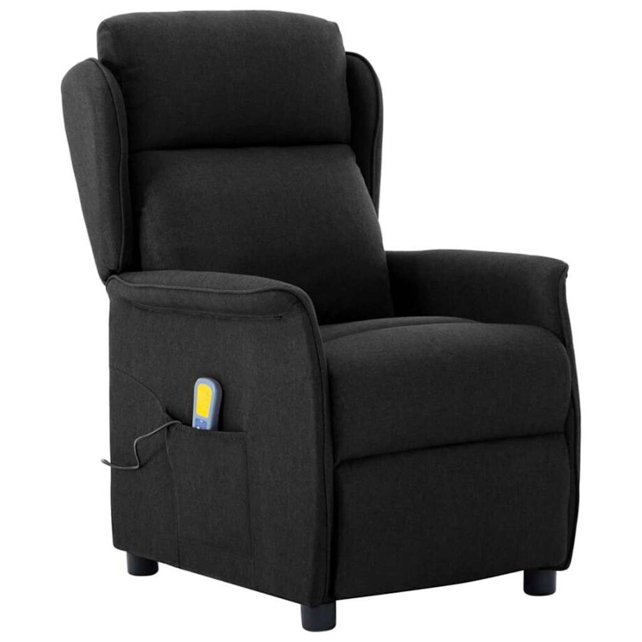 vidaXL Massagestoel met kussen Zwart 93.5 x 67.5 x 101.5 cm Stof afbeelding 1