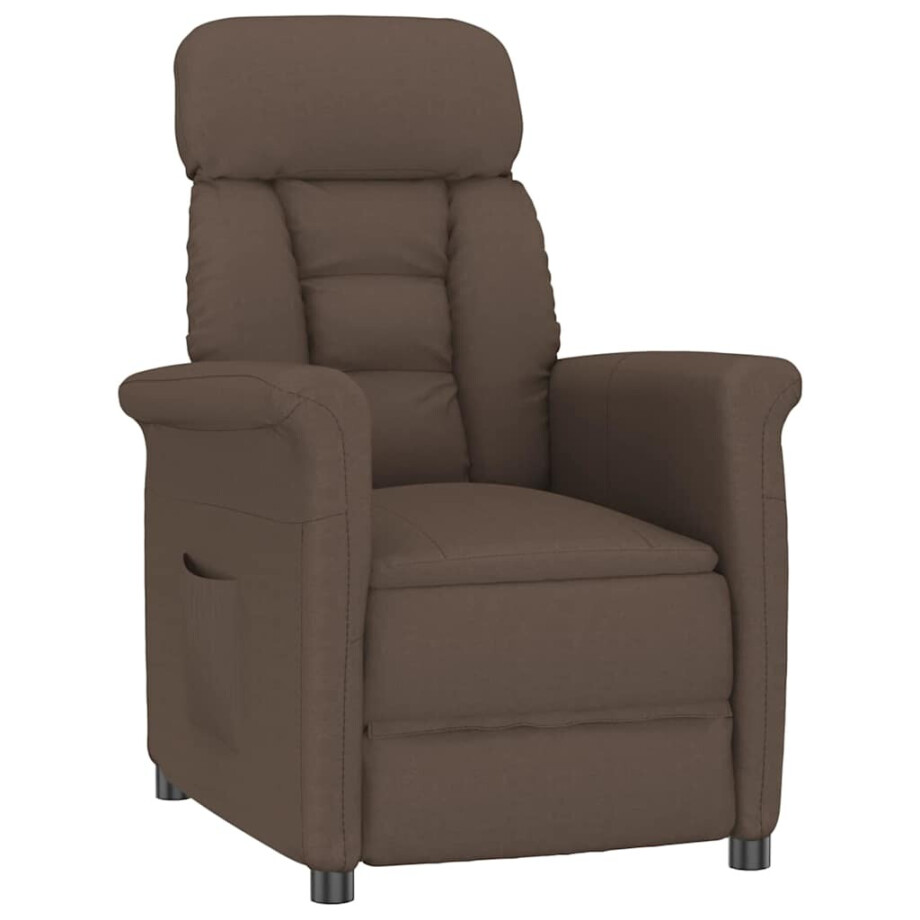 vidaXL Fauteuil Recliner Bruin Donkerbruin 70.5 x 96.5 x 95 cm Stof afbeelding 1