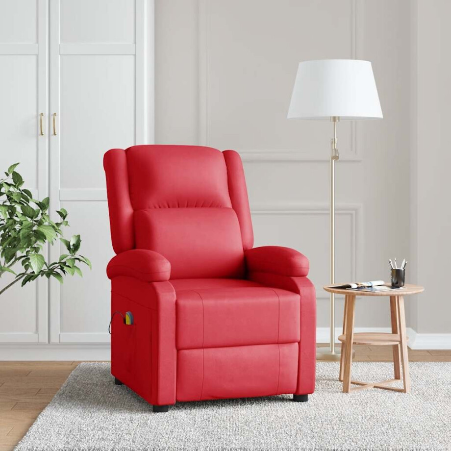 vidaXL Massagestoel kunstleer rood vidaXL Massagestoel kunstleer rood afbeelding 1