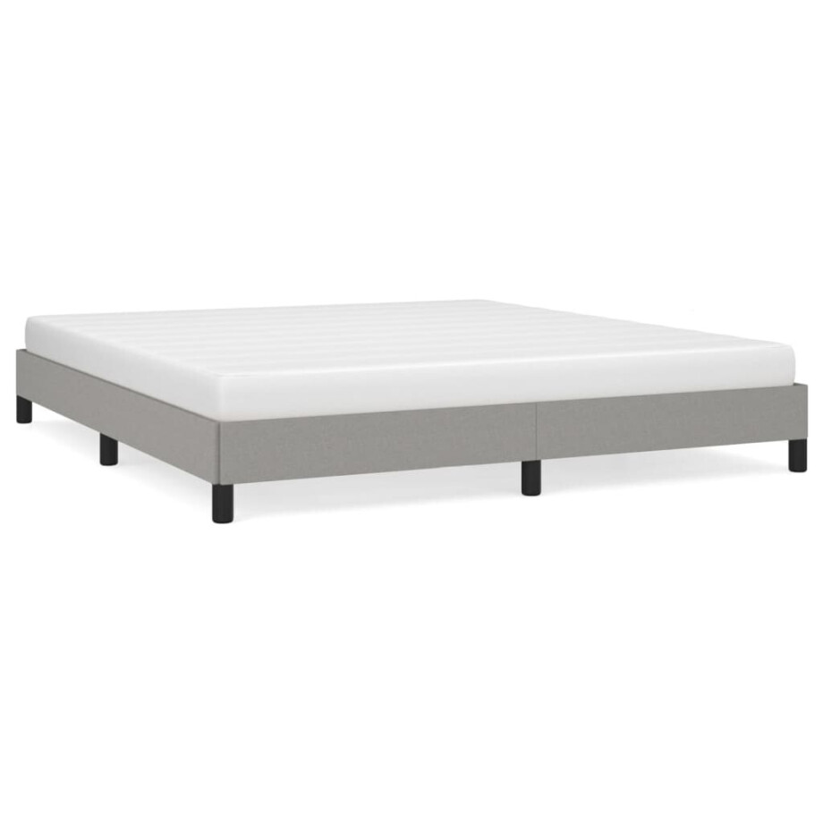 vidaXL Bedframe zonder matras stof lichtgrijs 180x200 cm afbeelding 1