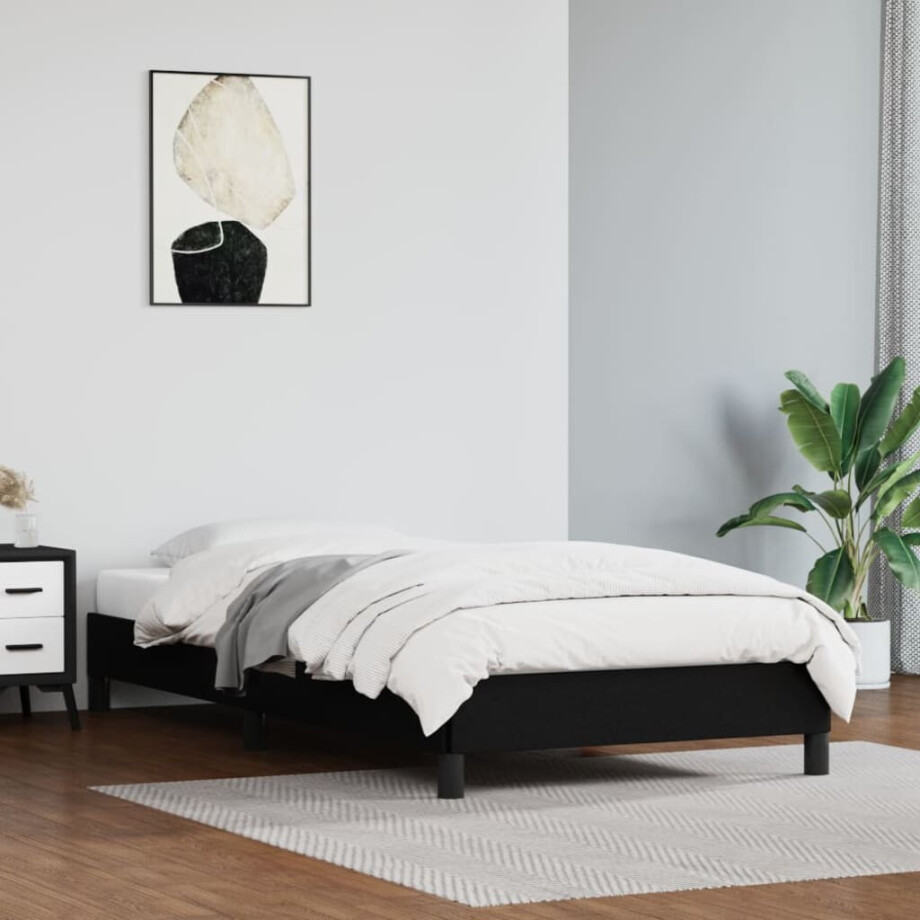vidaXL Bedframe kunstleer zwart 80x200 cm afbeelding 1