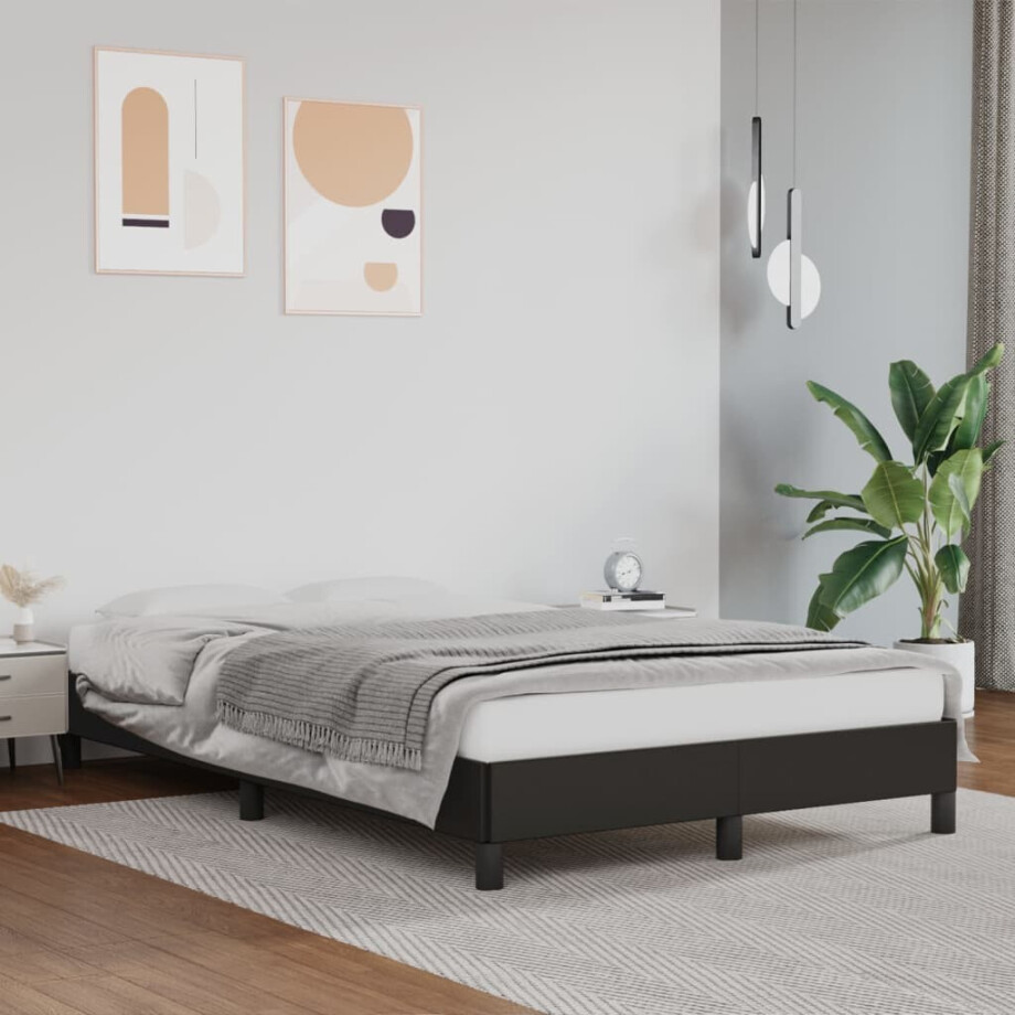 vidaXL Bedframe kunstleer zwart 120x200 cm afbeelding 1