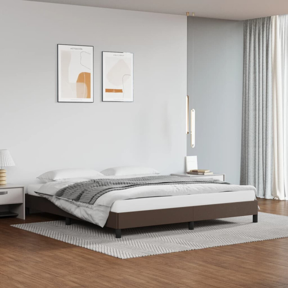 vidaXL Bedframe kunstleer bruin 180x200 cm afbeelding 1