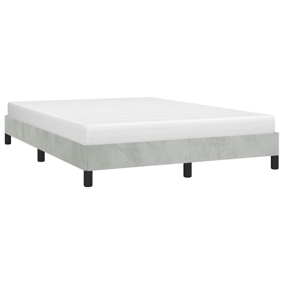 vidaXL Bedframe zonder matras lichtgrijs 152x203 cm Queen fluweel afbeelding 1