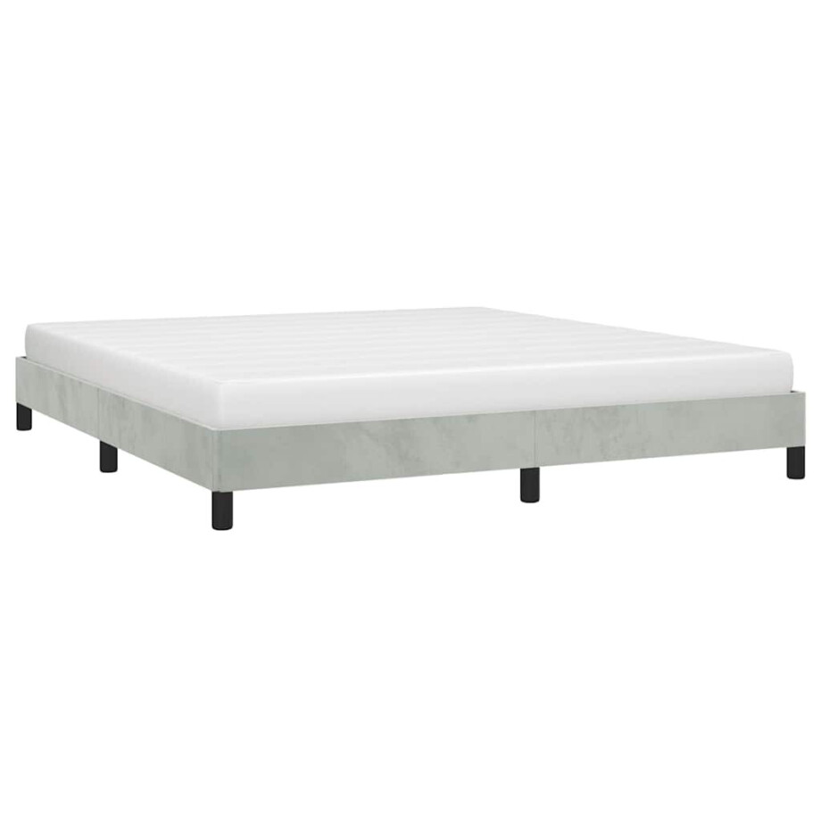 vidaXL Bedframe zonder matras lichtgrijs California King fluweel vidaXL Bedframe zonder matras lichtgrijs California King fluweel afbeelding 1