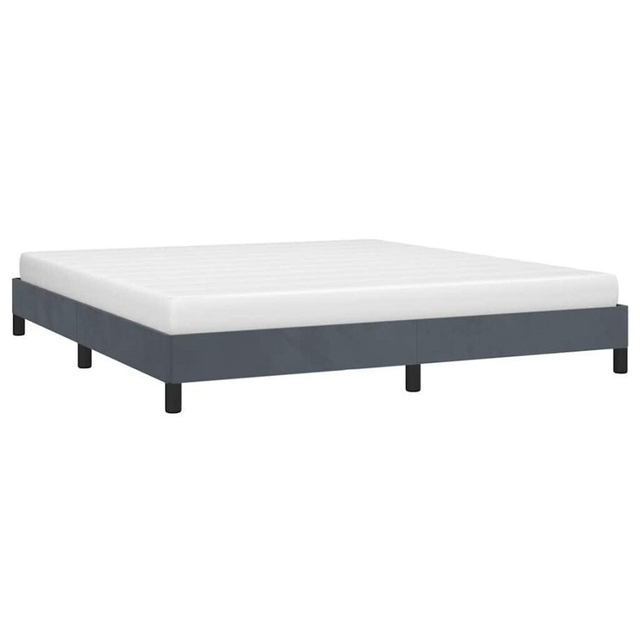 vidaXL Bedframe zonder matras donkergrijs California King-formaat fluweel vidaXL Bedframe zonder matras donkergrijs California King-formaat fluweel afbeelding 1