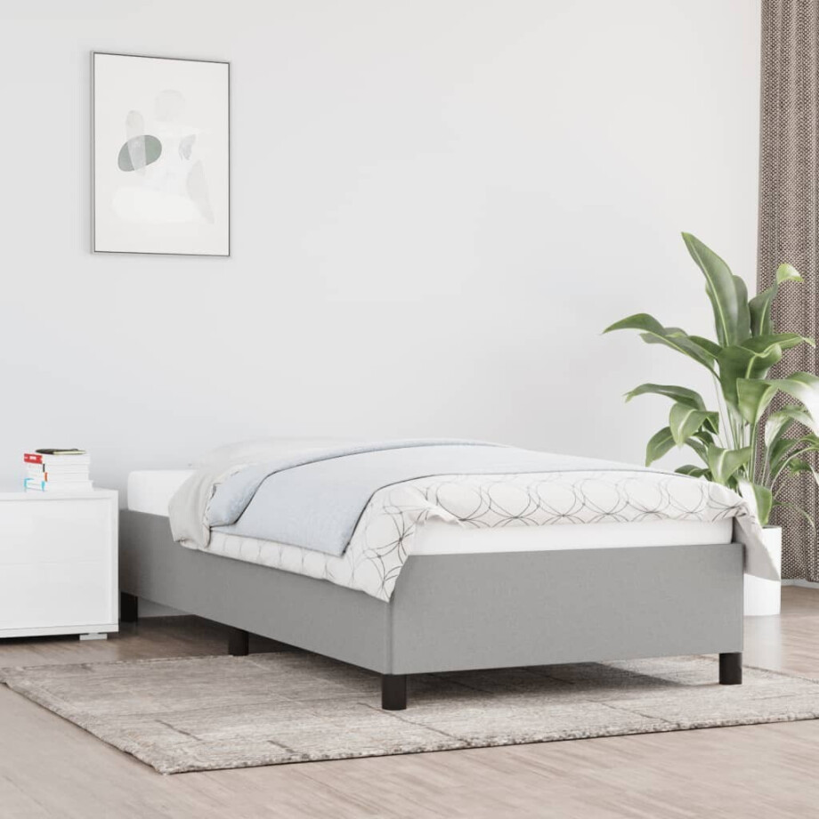 vidaXL Bedframe zonder matras 80x200 cm stof lichtgrijs vidaXL Bedframe zonder matras 80x200 cm stof lichtgrijs afbeelding 1