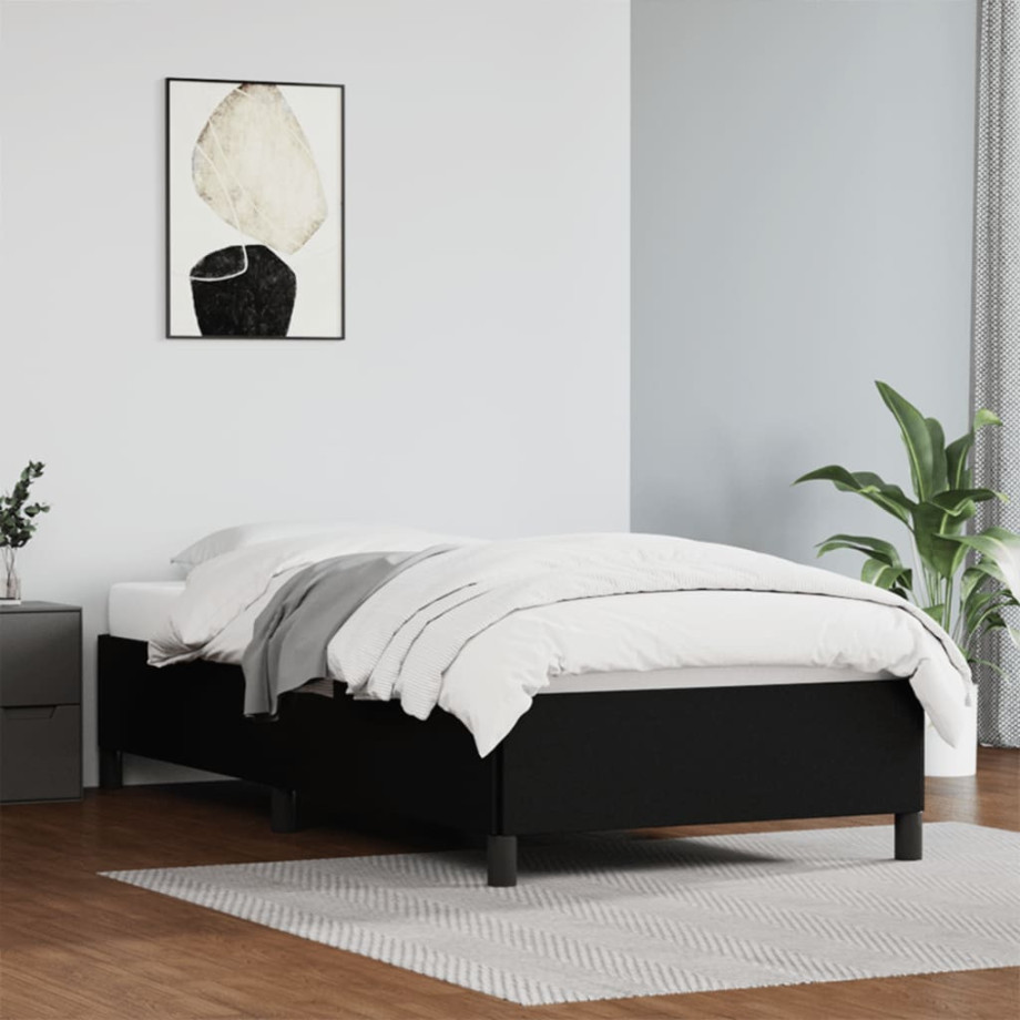 vidaXL Bedframe kunstleer zwart 80x200 cm afbeelding 1