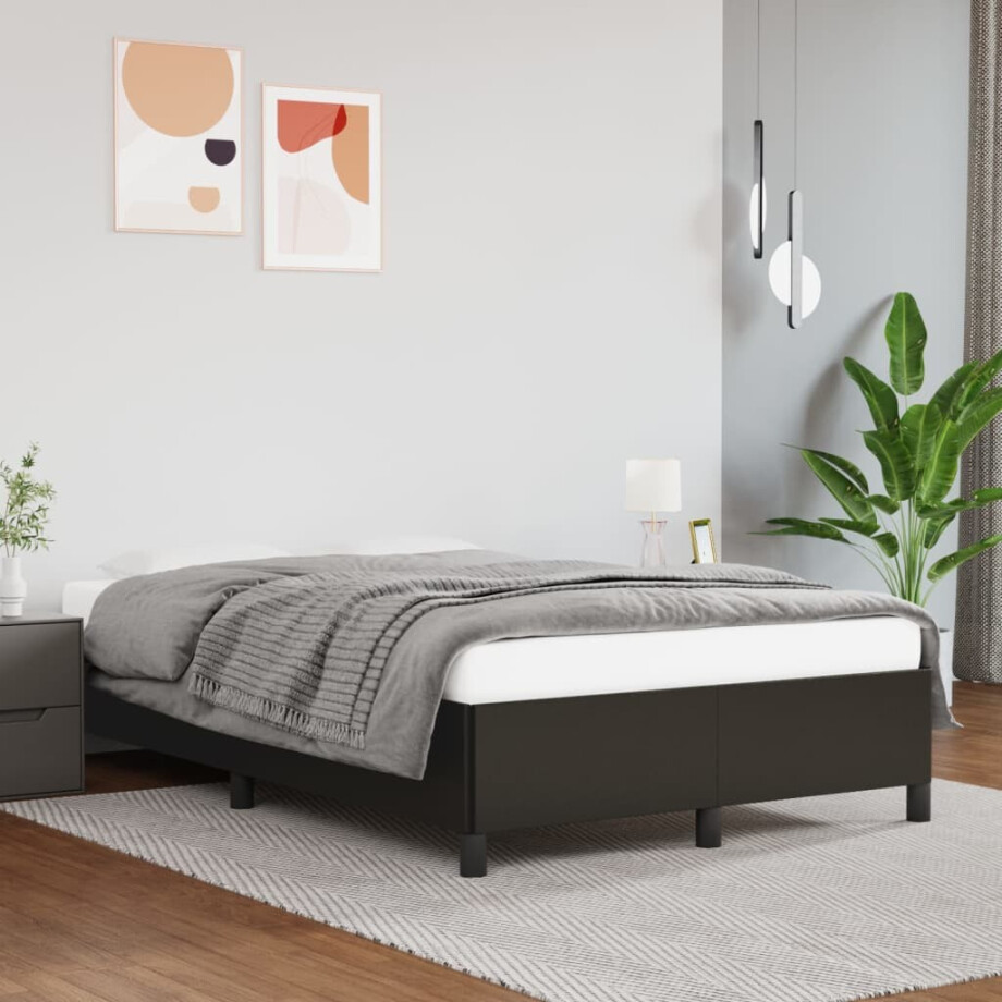 vidaXL Bedframe kunstleer zwart 120x200 cm afbeelding 1