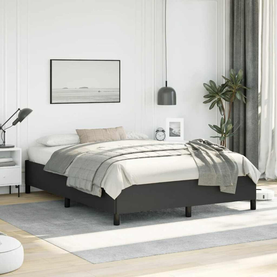 vidaXL Bedframe zonder matras zwart 152x203 cm Queen kunstleer vidaXL Bedframe zonder matras zwart 152x203 cm Queen kunstleer afbeelding 1